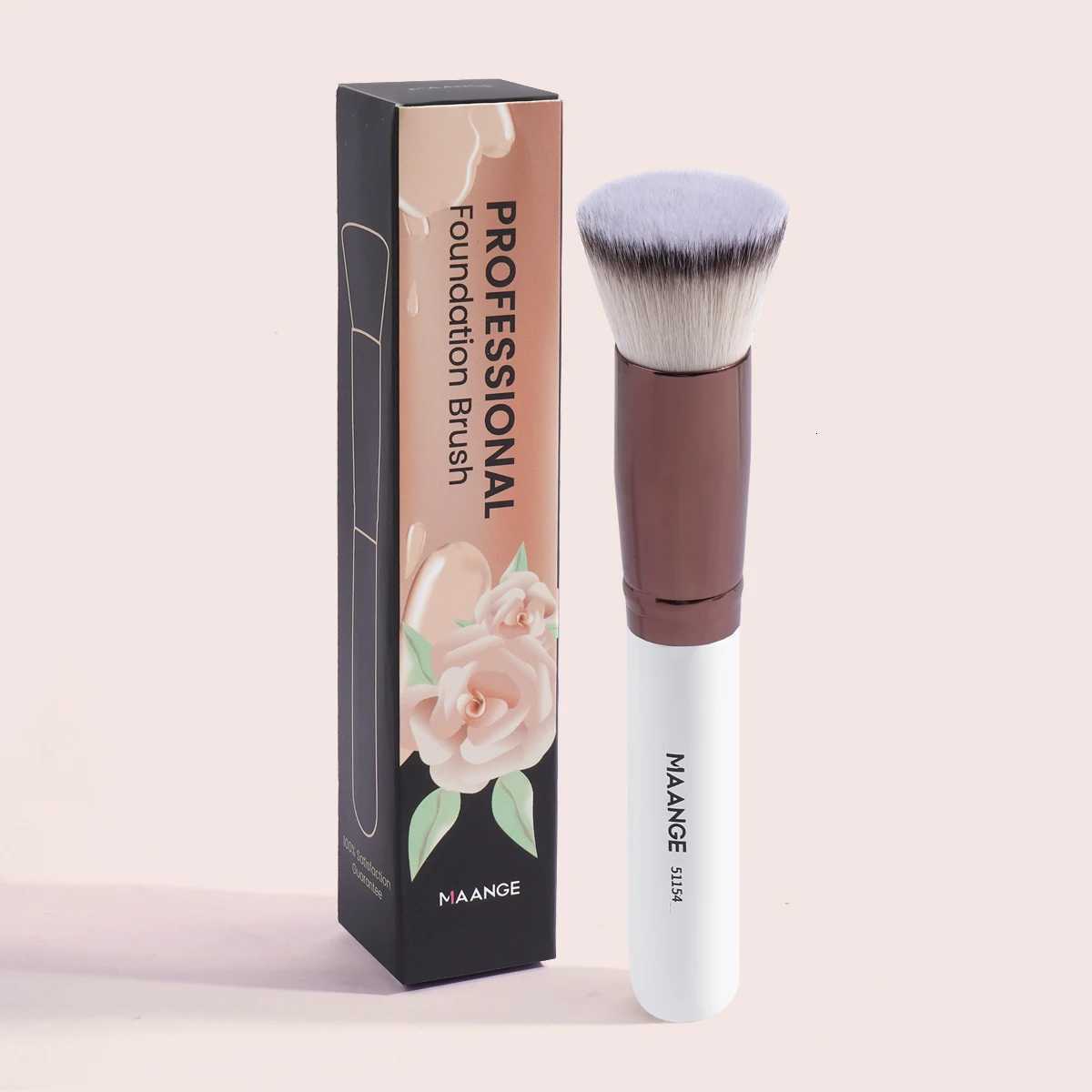 2PCS Foundation Makeup Brush Set Flat Angled Kabuki Powder Blush Brush For Liquid Soft Bristles Cosmetic Makeup Tools XJ2500716