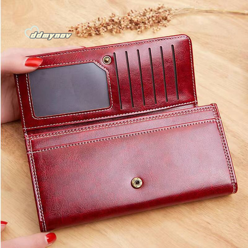 Leather Wallet Woman Luxury Long Wallets Fashion Women Purses Money Bags Handbags Womens Purse Cards Holder ddmynov