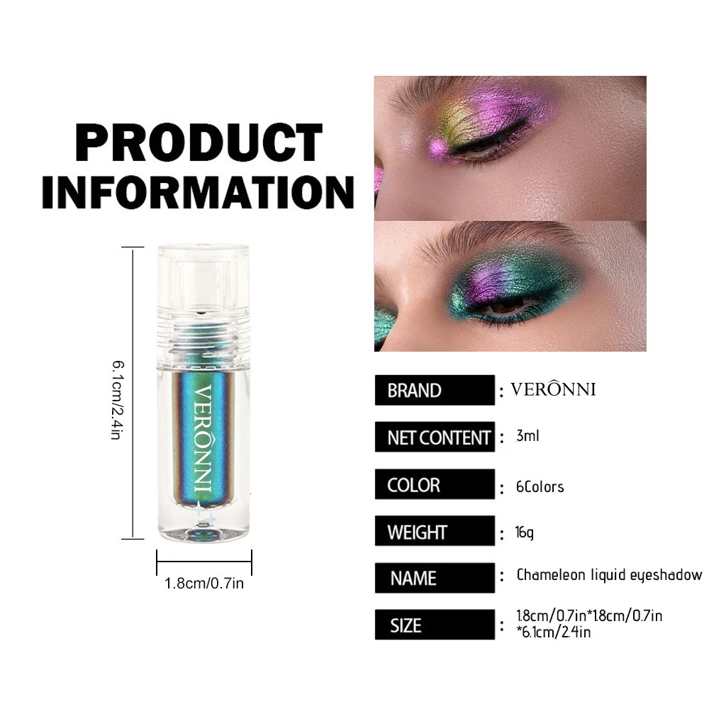Chrome Shifting Pigments Chameleon Liquid Eyeshadow Shiny Long Lasting Multichrome High Eyeshadow Liquid Eye Makeup Art Cosmetic 250712
