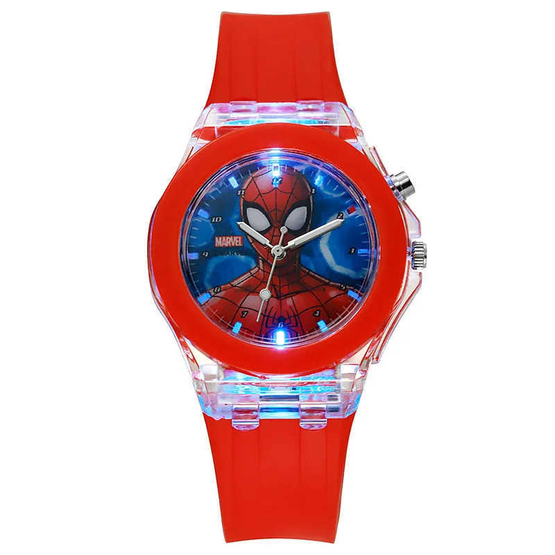 Disney Spider Watch Kids Luminous Watch Cute Silicone Colorful Lights Watch Gifts for Girls Kids Watches W20250716