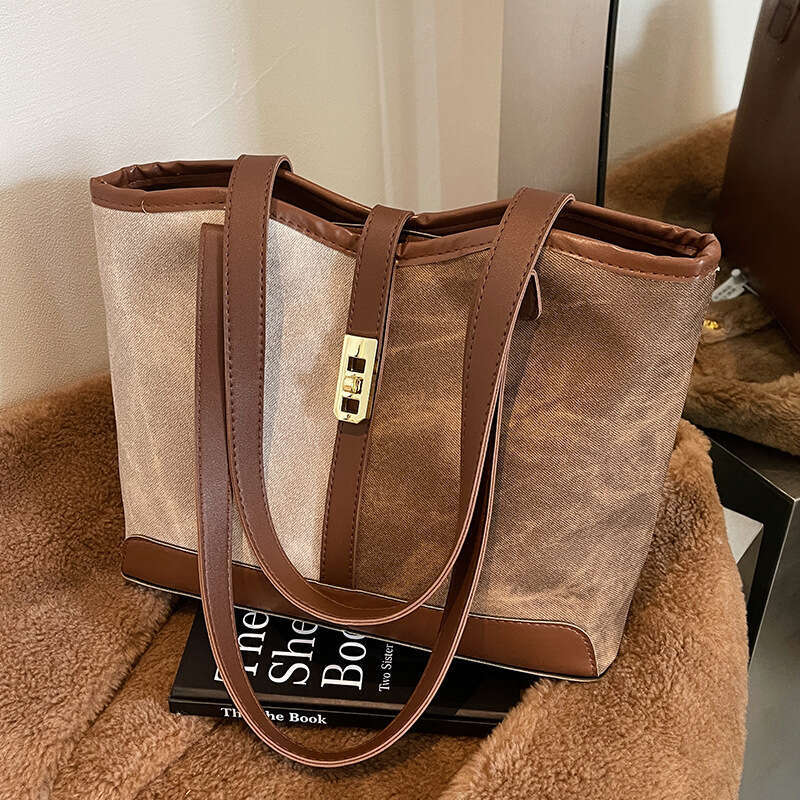 2025 New Handbags High-End Trendy Color-Block for Women Shoulder Bags Large Capacity