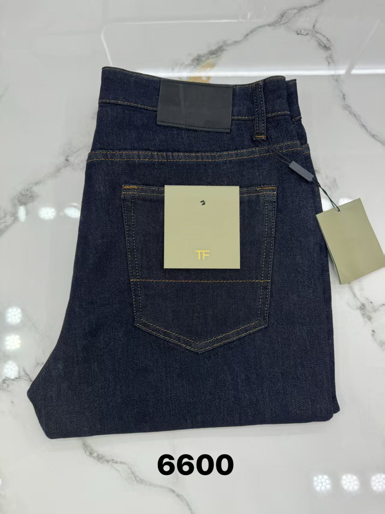 Mens Designer Tailored Jeans - Business Casual Luxury Retro Vintage Classic Long Trousers