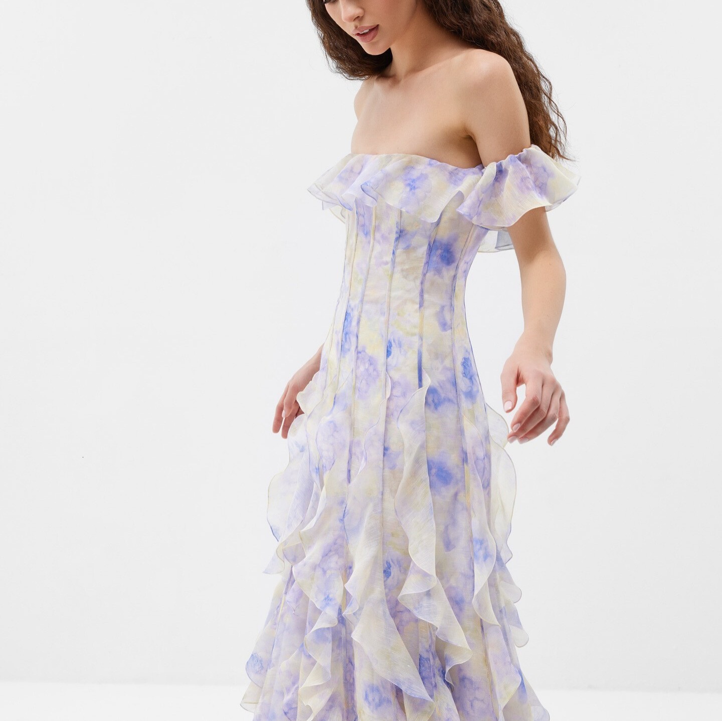 2025 Beach Vacation Style Strap Dress French Ruffle Atmosphere Long Flowing Fairy