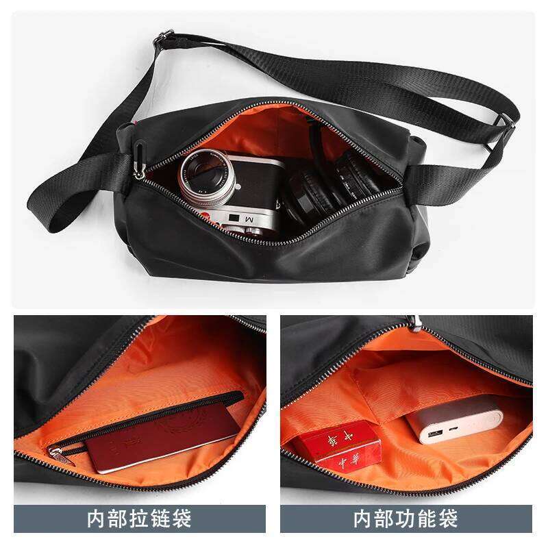 Men's Trendy Shoulder Bag Waterproof Crossbody Sling Bags Sports Student Oxford Leisure Design For Outdoor Solid Lightweight