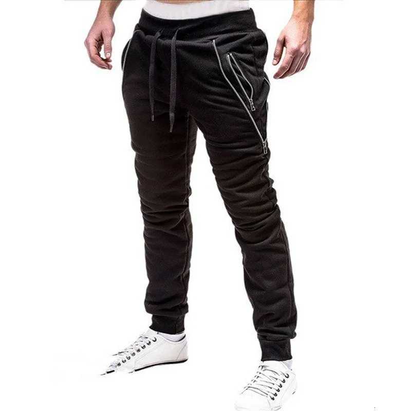 New Casual Pants Men Solid Mid Waist Streetwear Trousers Men Zipper Pockets Full Length Mens Joggers Pants 3XL Mens Pants y250716