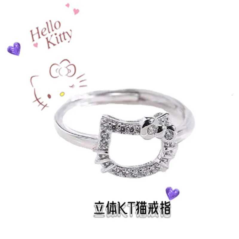 Sanrio inger Adjustable Rings Hello Kitty Ring for Women Anime Figure Melody Kuromi Kawaii Gifts for Girls Women w250716