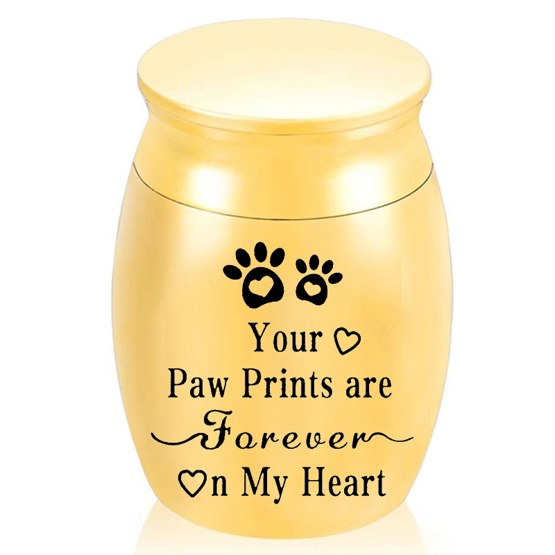 Custom Small Stainless Steel Pet Urn for Ashes Cremation Keepsake for Dog Cat Memorial Always in My Heart