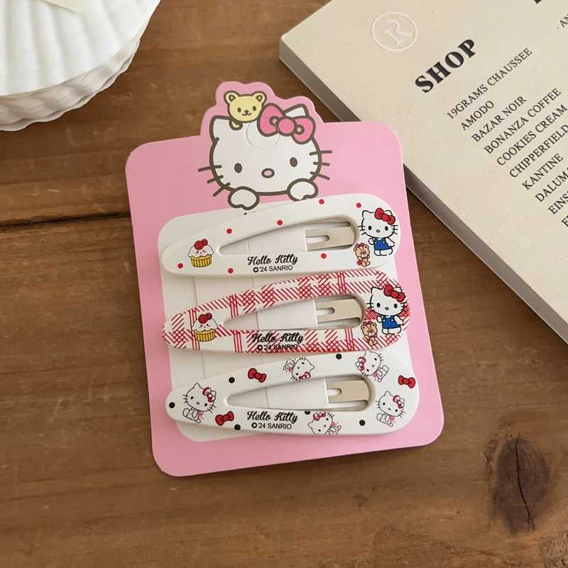 Sanrio 6pcs Girl Heart Wave Dot Grid HelloKitty Hairpin Shattered Hairpin w250716