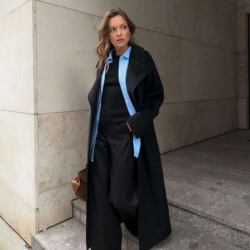 Women Autumn And Winter Loose Raglan Sleeve Wool Double-Sided Woolen Melad Coat B5
