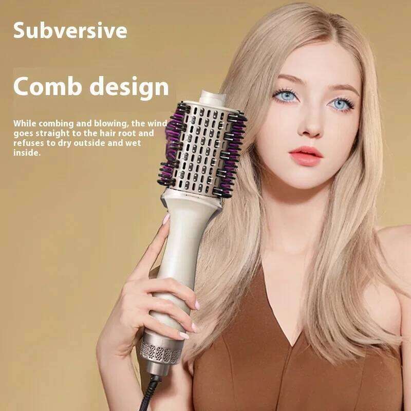 New Three-In-One Multi-Functional Hot Air Comb Automatic Curl Straight Blow Dryer Wet/Dry Dual-Purpose Hair Styling Brush