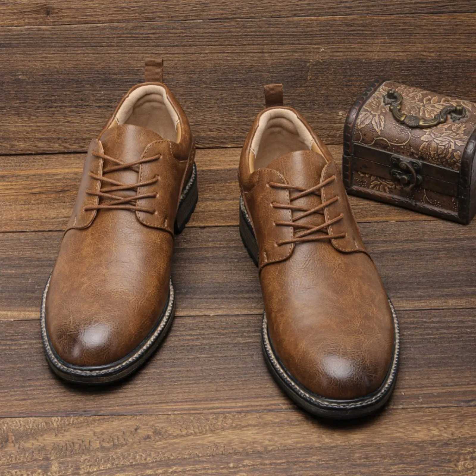 40~46 Casual Shoes Men Fashion Brand Comfortable 2024 Leather Shoes Men #Al7261 W250716