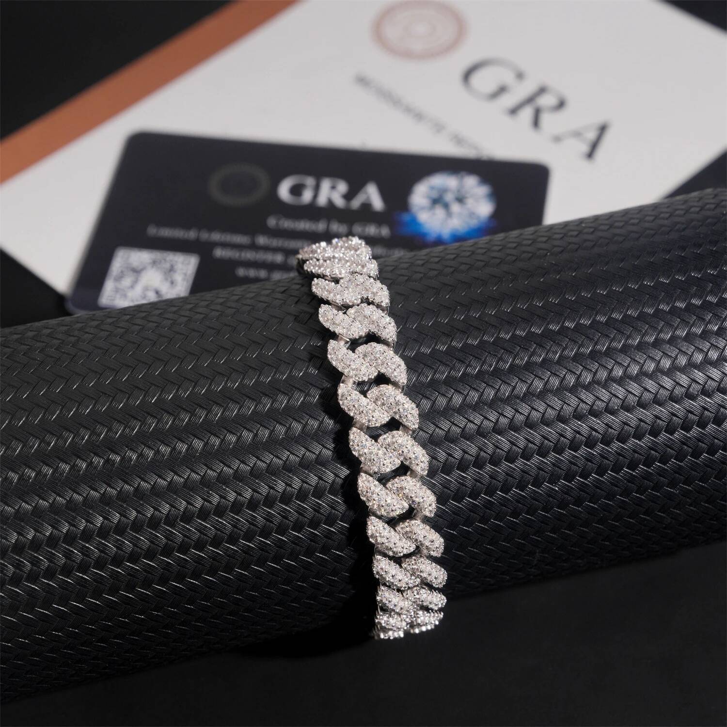 Hip Hop Jewelry Men Cuban Necklace Sterling Silver 925 D Color VVS Moissanite Diamond 10MM Width Cuban Link Chain