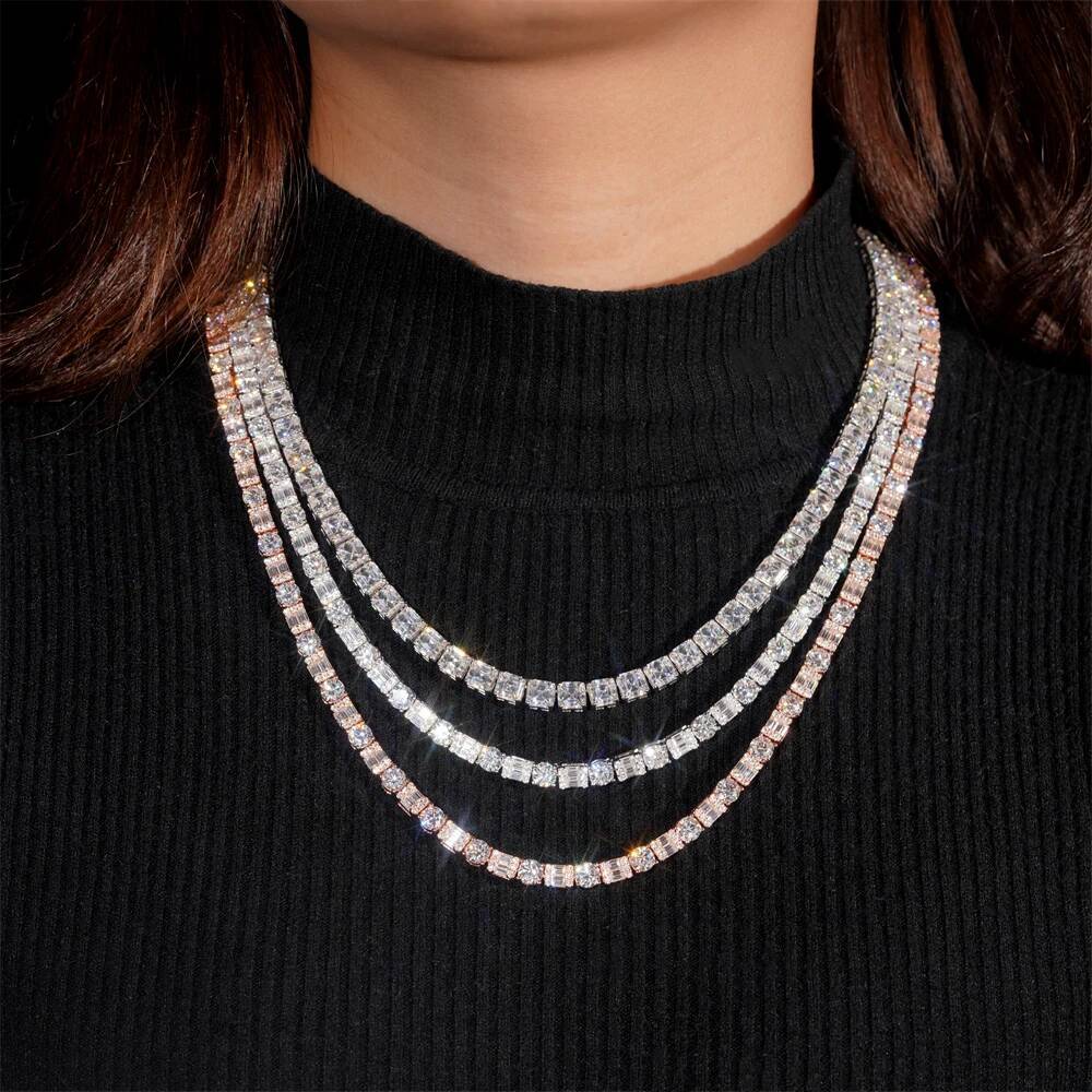 New Arrivals Hot Selling Iced Out Hip Hop 925 Silver VVS1 Moissanite Tennis Chain Bracelet GRA Certificated