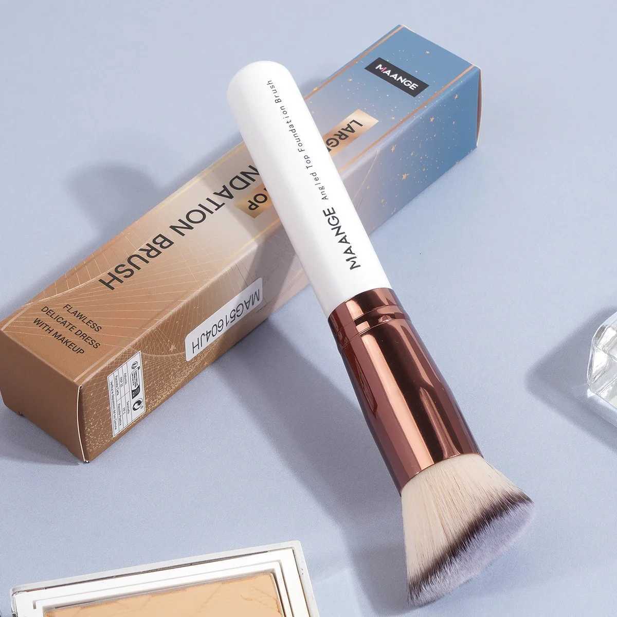 2PCS Foundation Makeup Brush Set Flat Angled Kabuki Powder Blush Brush For Liquid Soft Bristles Cosmetic Makeup Tools XJ2500716