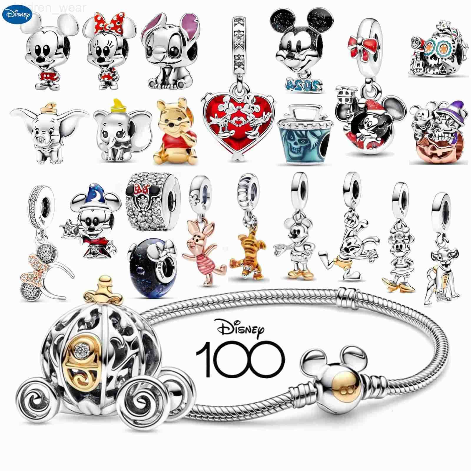 Disney Hot Selling Disney 100th Princess Pumpkin Car Mickey Minnie Elephant Charm Stitching Beads Suitable For Original Bracelets DIY W20250716