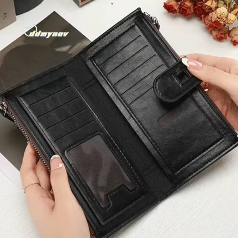 Fashionable New Men Womens Long Wallet, European and American Fashion Phone Bag PU Leather Multi Card Carrying Bags Purses ddmynov