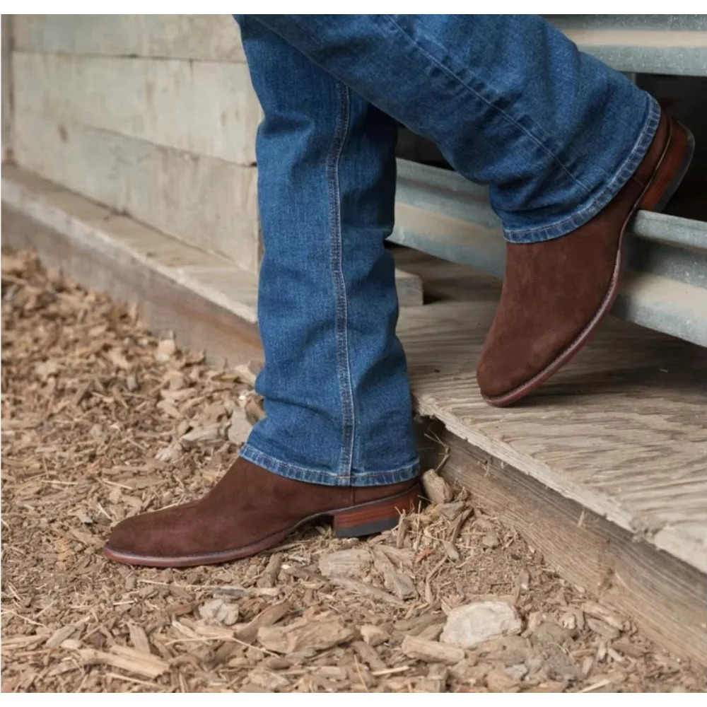Simple suede medium boots men and women Boots Quality Platform Chelsea Boots Autumn Winter cowboy boots Shoes Size 38-48 250715