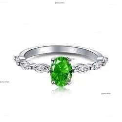 Custom 5A CZ Cubic Zirconia Emerald Stone Green Engagement Ring Dia Sterling Sier jewelry Gold Wedding Rings For Women