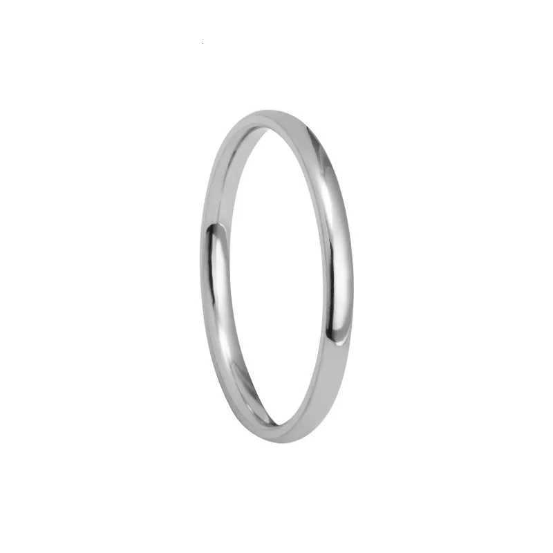 2MM Thin Titanium Steel Silver color Couple Ring Smooth Simple Fashion Rose Gold Color Finger Ring For Women and Men mens gifts S250716