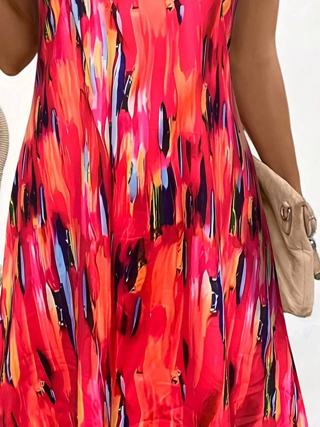 Womens Summer V-Neck Slip - Sleeveless All-Over Print Vacation Sundress , SlayDiva Beach Dress for Women, Flowy Bohemia M dongdumaoyi