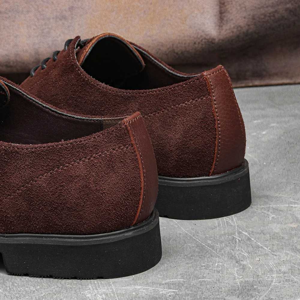 Genuine Leather Men Derby Shoes Thick Sole Men Casual Shoes Men Leather Shoes W250716