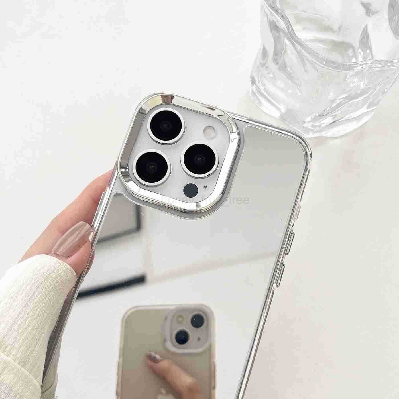 Luxury Plating Makeup Mirror Phone Case for iPhone 16 15 14 13 12 11 Pro Max XR X XS Hard Acrylic Shockproof Bumper Cover T250716