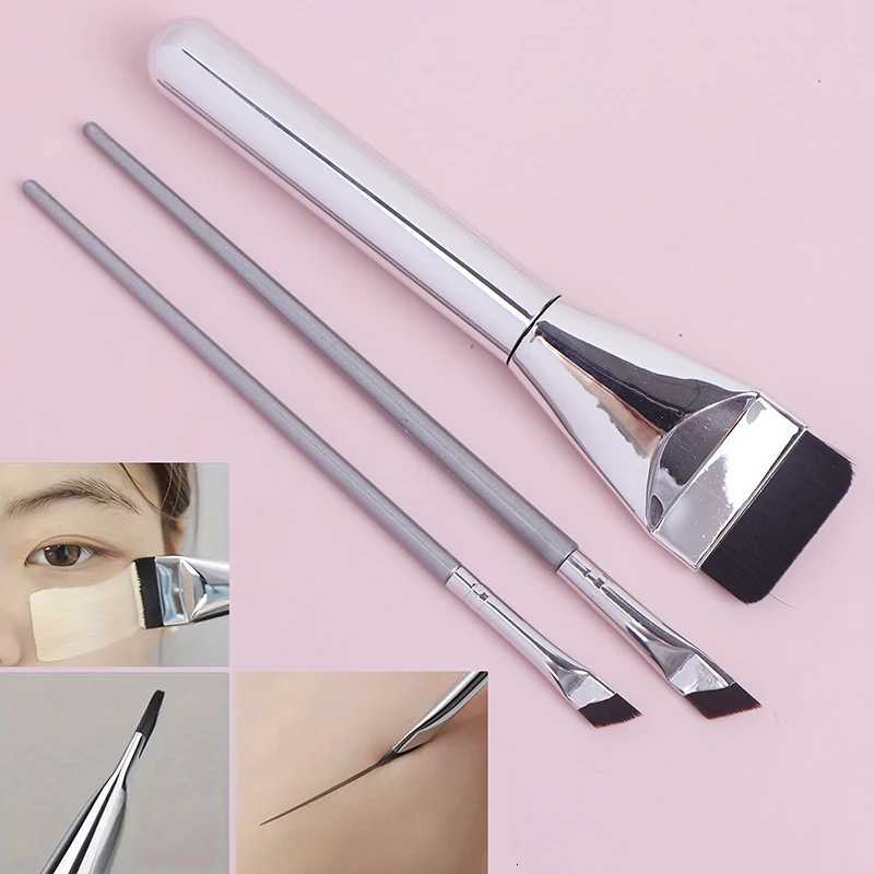 3pcs Ultra Thin Foundation Brush One Line Foundation Brush Ultra-thin Traceless Concealer Eyeliner Brush Makeup Tool Set XJ2500716
