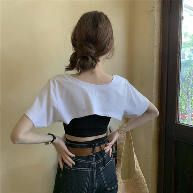 Summer New Women S T Shirt Solid Color Cotton Ultra Short Sleeve T Shirt For Women Summer New Simple Korean Style Design Niche Cover Up Hot Girl Top N