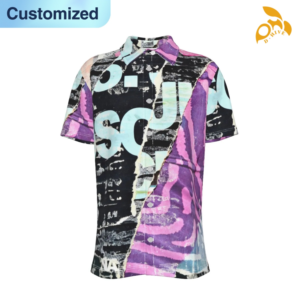 free shipping designer of customized soft full-body printed men's shirt with exquisite patterns from US