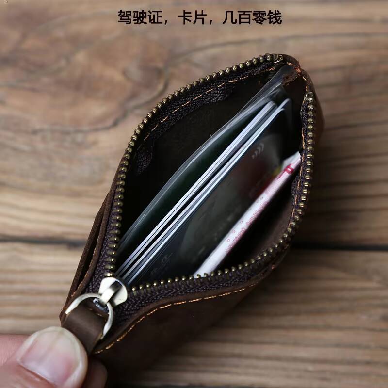 Mini Mens Coin Wallet Retro Leisure First Layer Cowhide Ladys Change Purse Crazy Horse Leather Credit Card Bag ddmynov