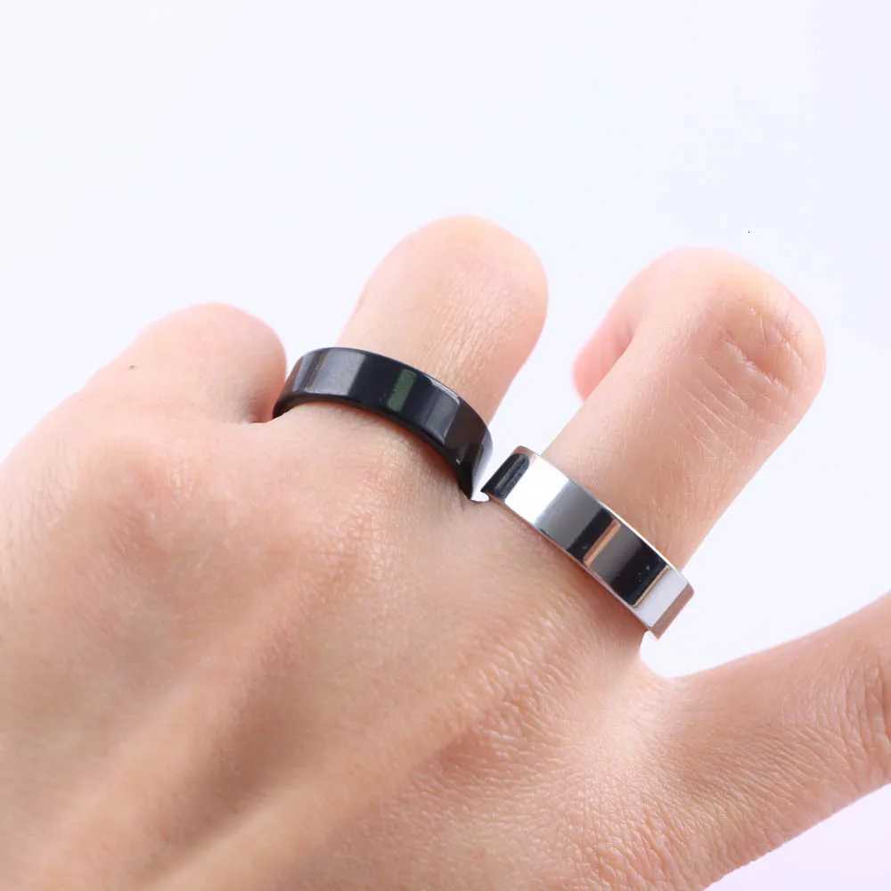 10pcs/lot Multicolor Smooth Stainless Steel Polishing Rings Width 2mm-8mm For Women Men Width 2mm-8mm S250716