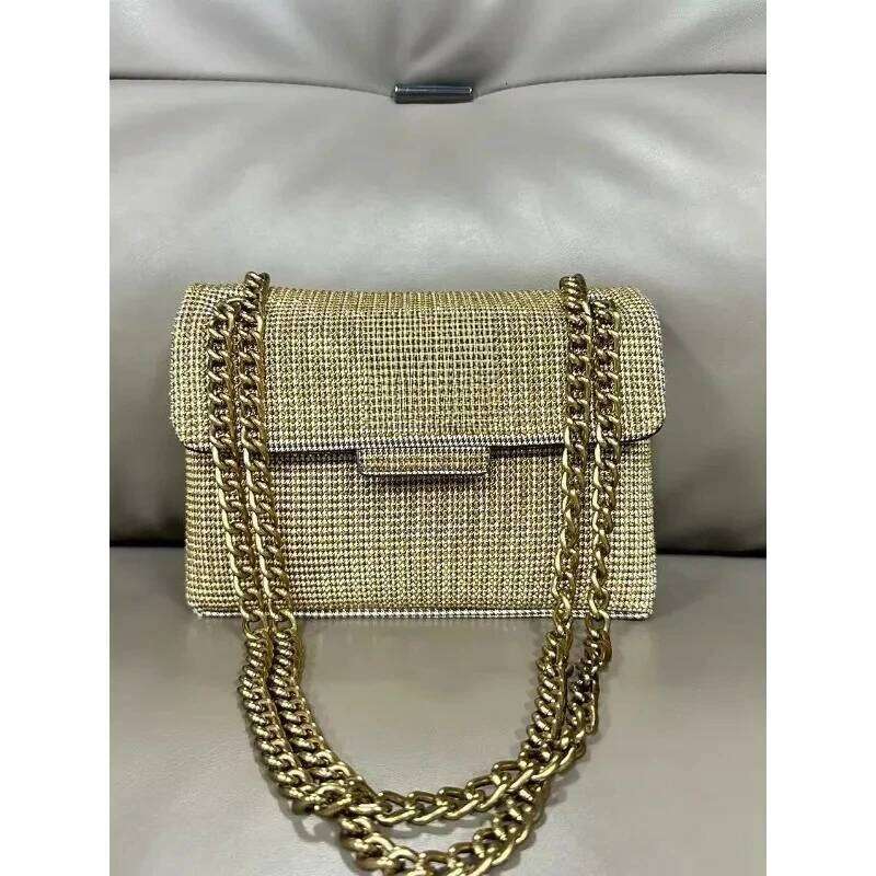 2025 New Houndstooth Hot Dia Shoulder Crossbody Chain Fashionable Versatile Women's Bag