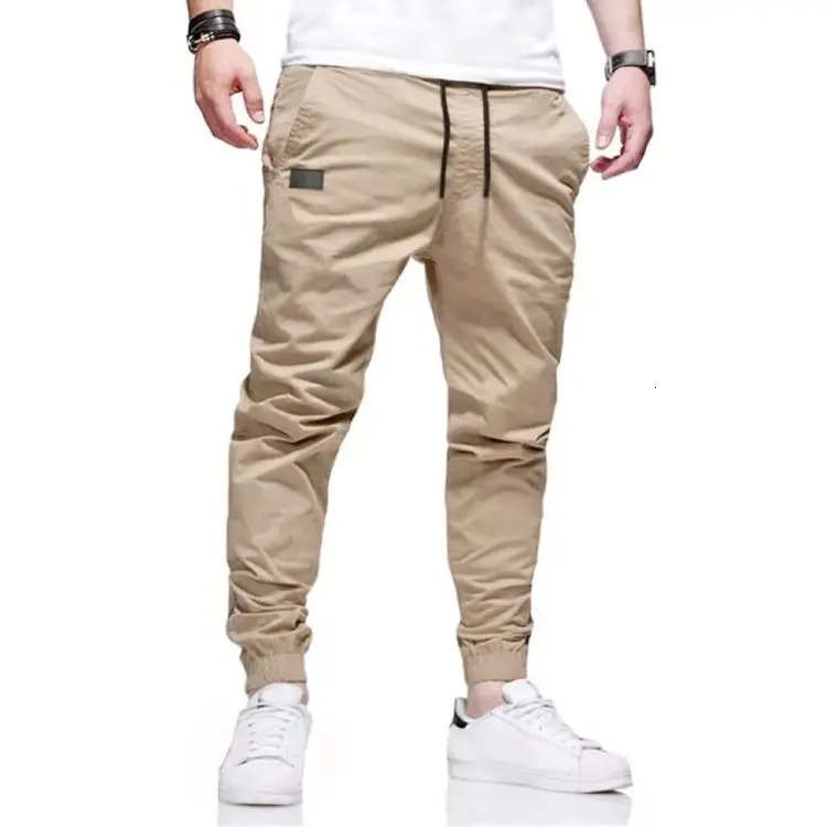 Summer Mens Work Pants European and American Independent Station Drawstring Multi Pocket Casual Pants 250715