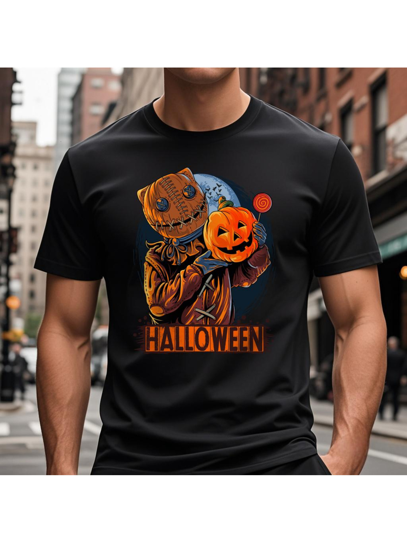 VogueEpoch Graphics 180g Short sleeve Men T Shirts White Adult Cotton black text S-3XL Round collar Halloween Wed f3