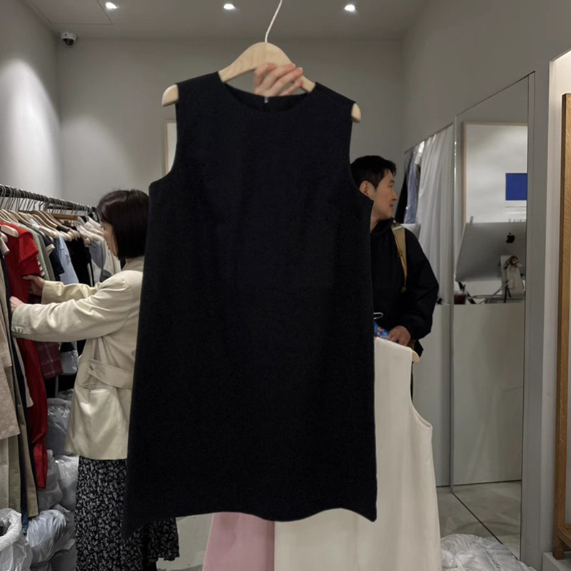 HM166 Versatile Solid Color Sleeveless Vest Dress