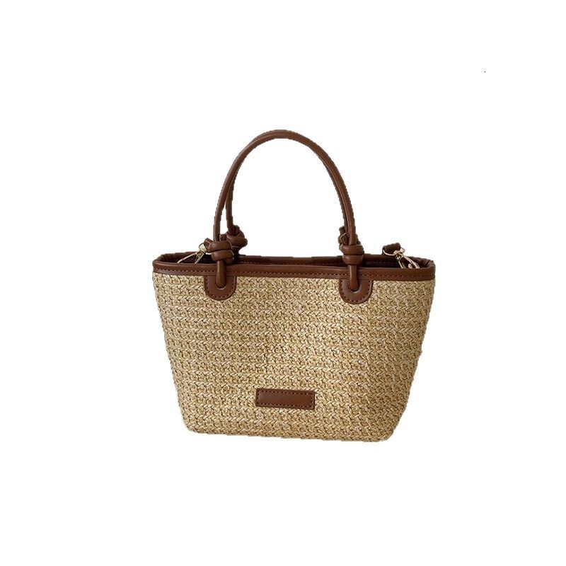 Designer 2025 Summer New Korean Style Straw Basket Crossbody Fashion Simple Bucket Women's Light Luxury Bag