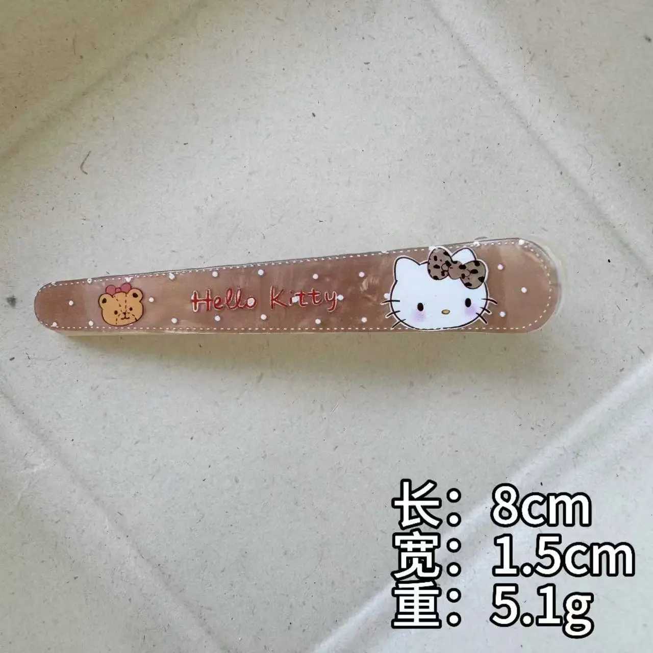 Sanrio 4pcs Sanrio Retro Leopard Pattern HelloKitty Hair Clip Sweet Girl Edge Clip Cartoon Cute Hair Accessoryw250716