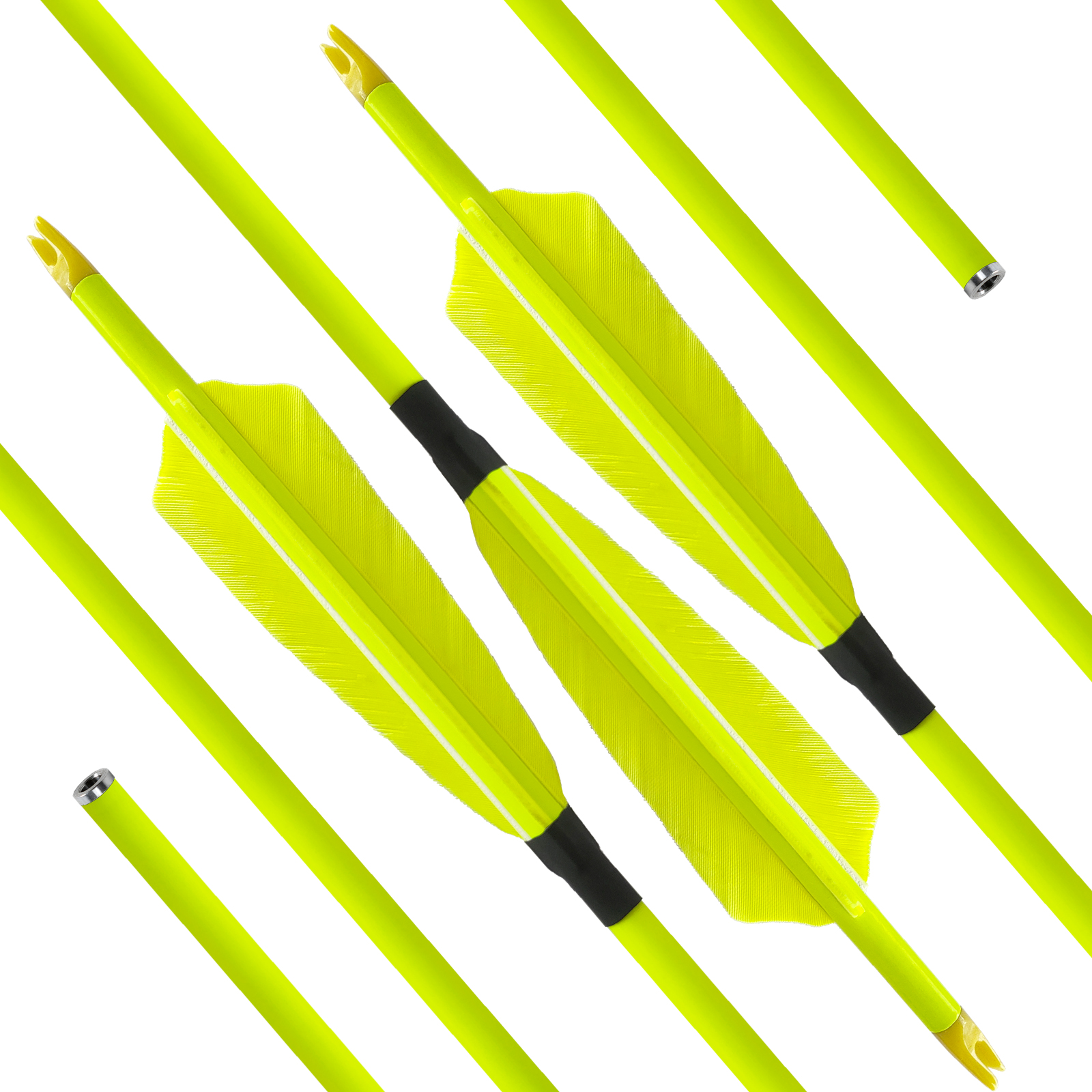 Hunting Arrows Without Arrowheads 31inch Turkey Feathers Spine250-600 Carbon Fiber Archery Practice Arrows 6.2mm Recurve Bow and Compound Bow Arrows(P