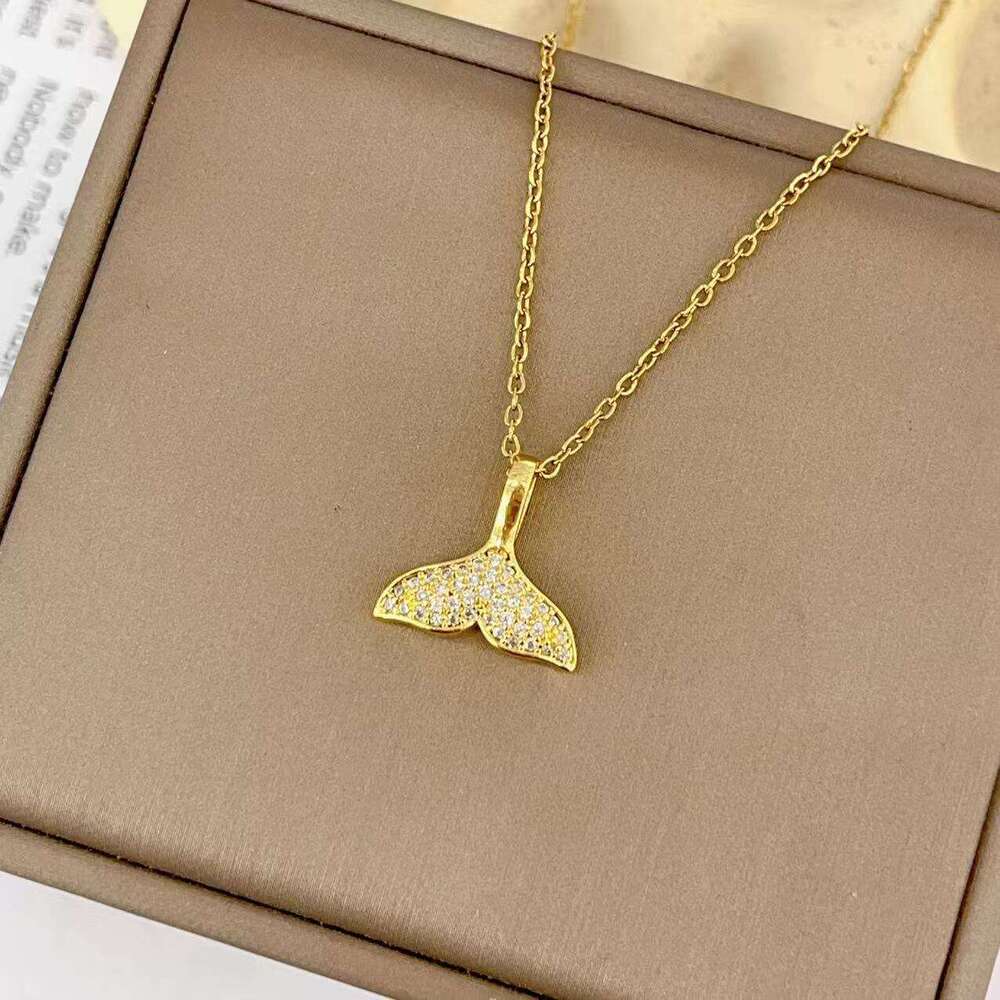Mermaid Tail Necklace Design Sense Niche Light Minimalist Pendant Collarbone Chain 717