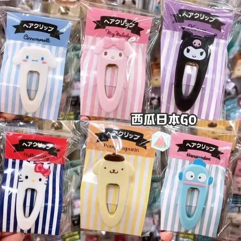 Sanrio Hairpin Pin Cartoon Hello Kitty Kuromi Girls Barrettes Bangs Clips Women Girls Hair Slides Clips Jewelry Gifts w250716