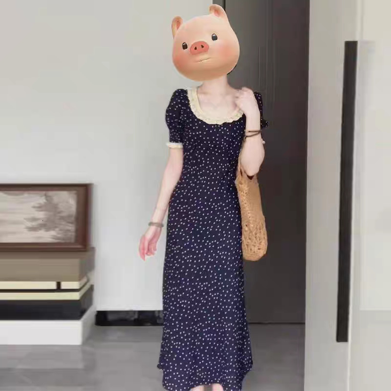 2025 French Style High-End Early Autumn Polka Dot Dress for Women New Summer Beach Vacation Elegant and Decent Long