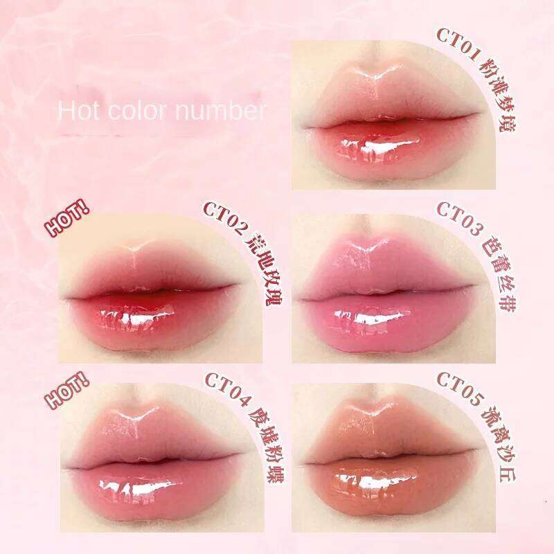 DEZONE Dual-ended Glossy Glaze Mirror Lipstick Liquid Liner Non-Stick Lip Pencil Moisturizer Cosmetics With Vitamin E