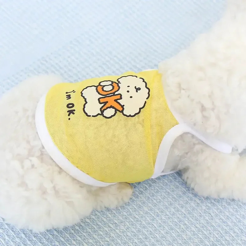 SpringSummer Thin Cute Dog Mesh Tank Top Small Teddy Bear Bobei Cat Clothes Short Vest for Pets Home Garden 250711