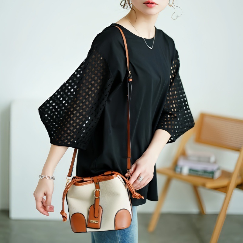 Summer New Women S T Shirt Cross Border Foreign Trade Japan And South Korea Style Hollow Out Sleeves Spliced Loose Mid Sleeve Top Colors Designer