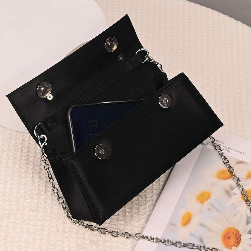 2025 New French Style Handbag Small Square Niche Fashion Personality Shoulder Satin Crossbody Women's Bag Hot