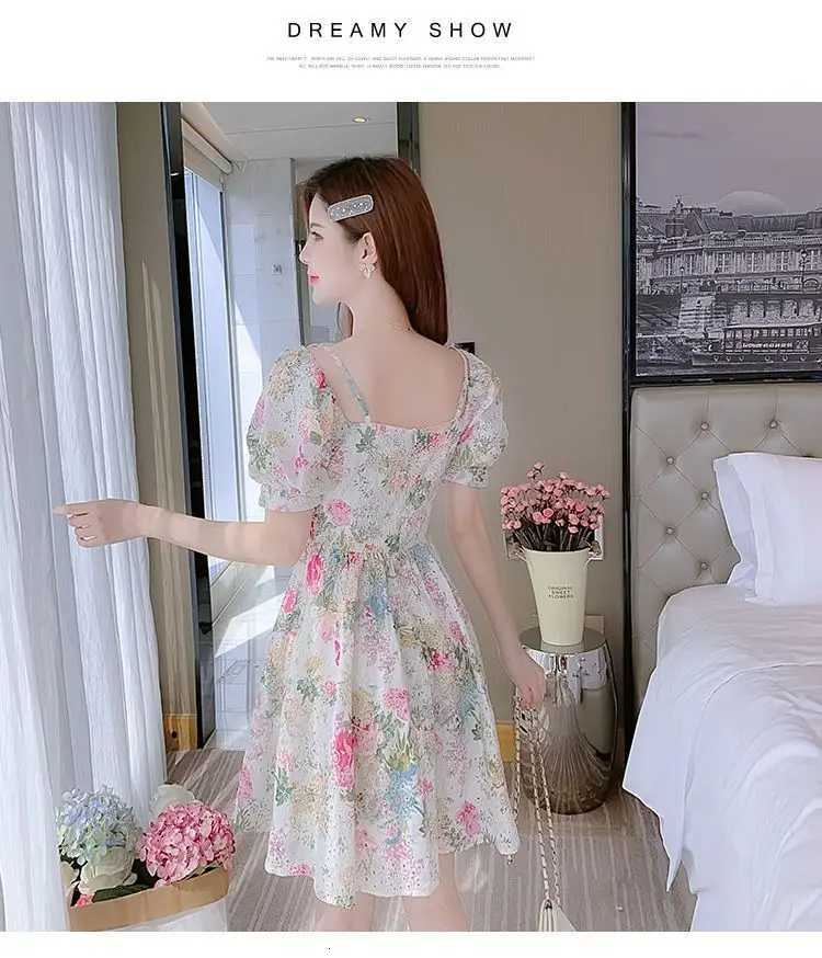Womens New Style Small Person Looks Slim and Sweet Floral Dress R250716