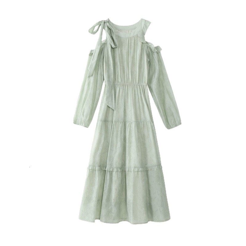 2025 French Style Sweet Dress Summer New Elegant Slimming Long Fairy Off-Shoulder