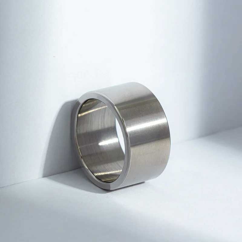 European and American Fashion 12mm Wide Titanium Steel Ring Mens Frosted Scratch Resistant Stainless Steel Ring Wholesale S250716
