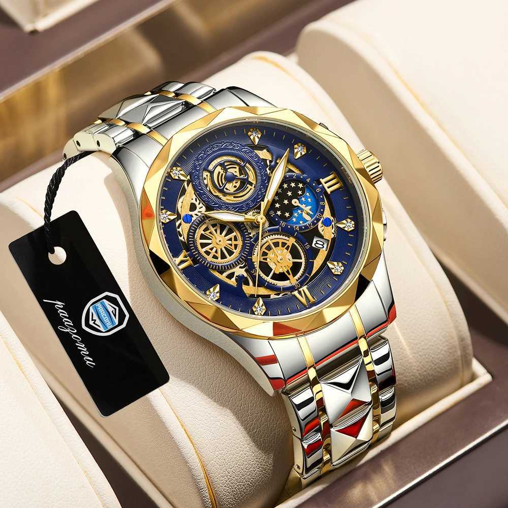 Fashion Man Wrist Waterproof Luminous Chronograph for Men Stainless Steel Mens Quartz is a watch hbre 2024 New Y250715