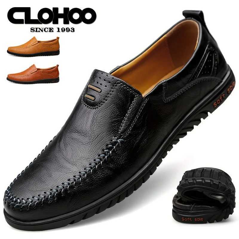 100% Cotton Mens Comfortable Soft-Soled Slip-On Loafers Versatile Casual Business Formal Leather Shoes W250716